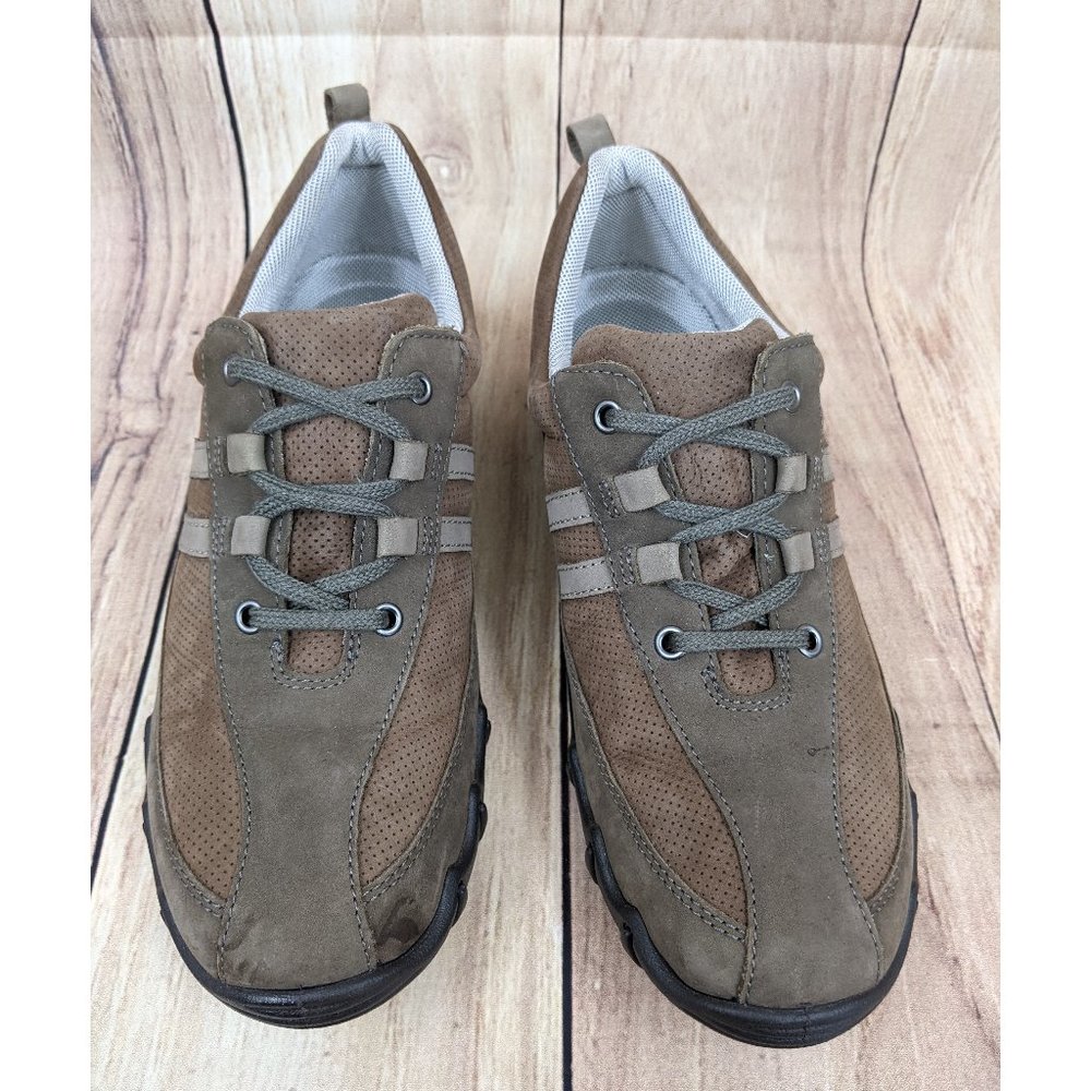 HOTTER Leanne Shoes Comfort Athletic Walking Leather Brown Sz 7.5 - Picture 3 of 10